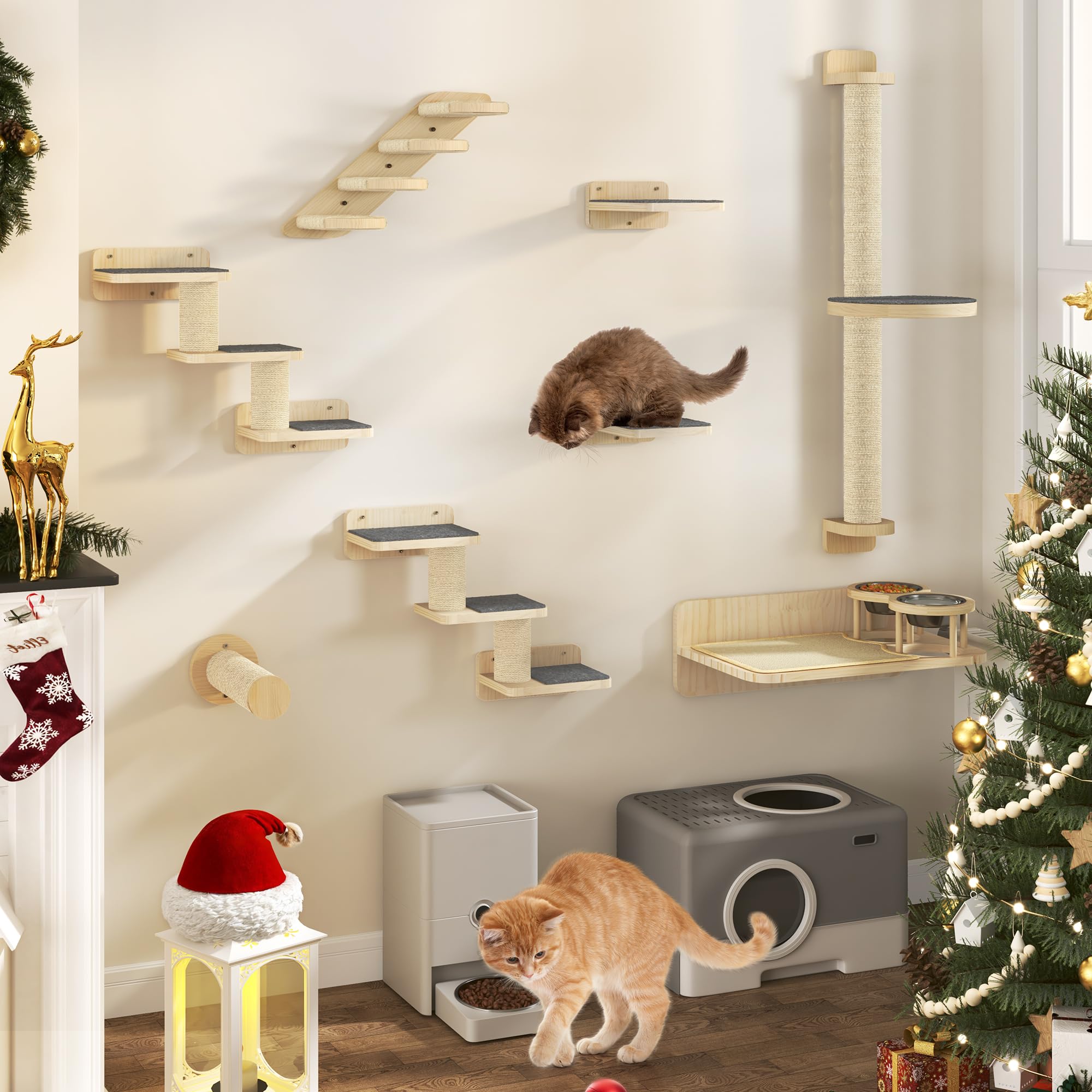 YITAHOME 8PCS pareti da arrampicata per gatti, tiragraffi a parete con sconto Amazon del 30%