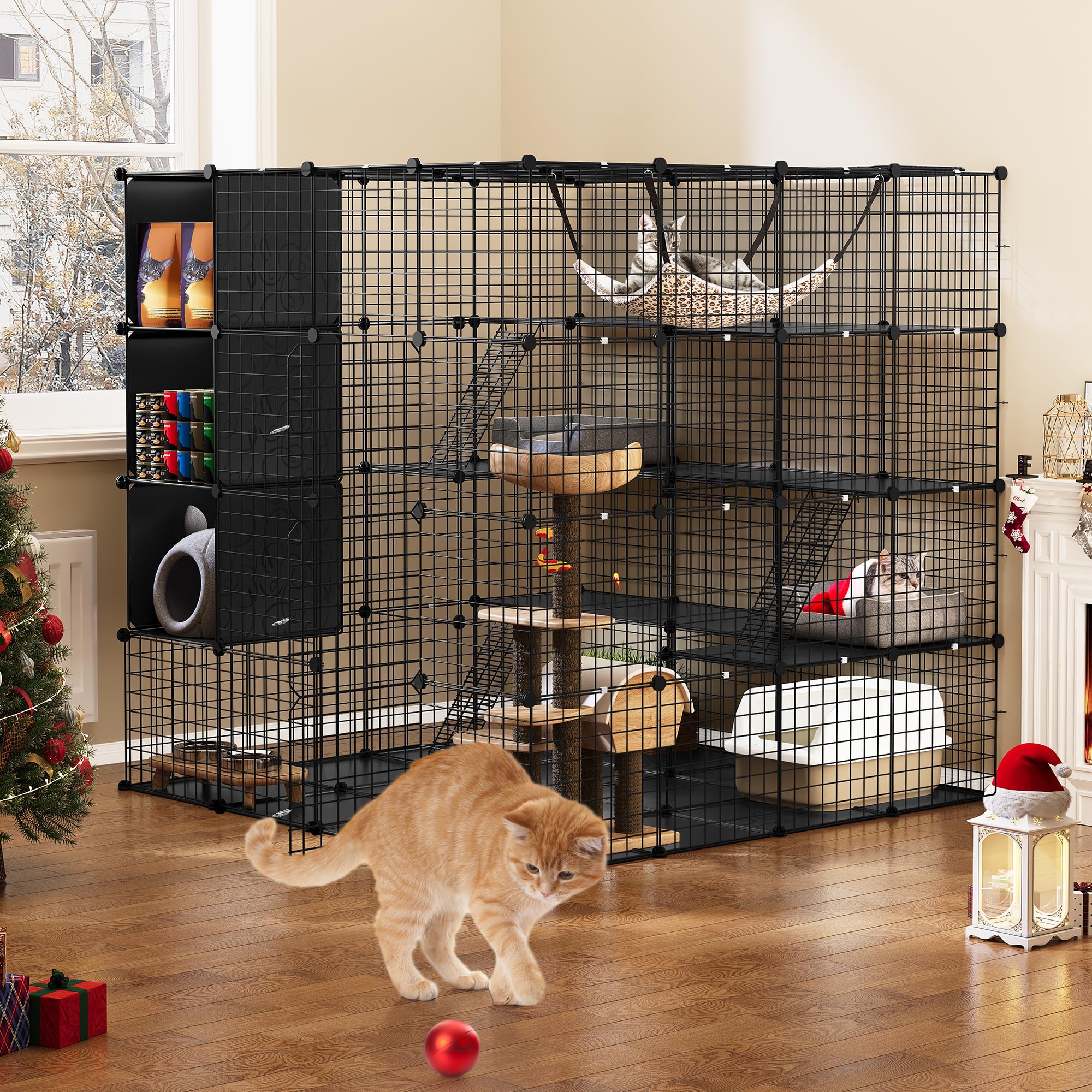 YITAHOME grande gabbia per 1-4 gatti con scatola portaoggetti in super sconto Amazon